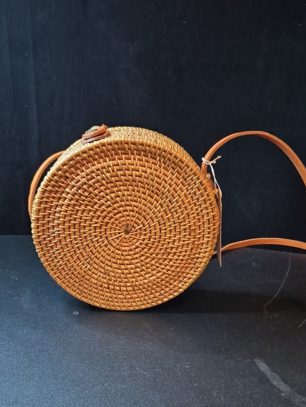 NWT Rattan Round Crossbody Bag – Natural Woven
